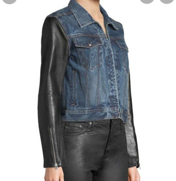 Rag & Bone leather jean jacket - Picture 2 of 10